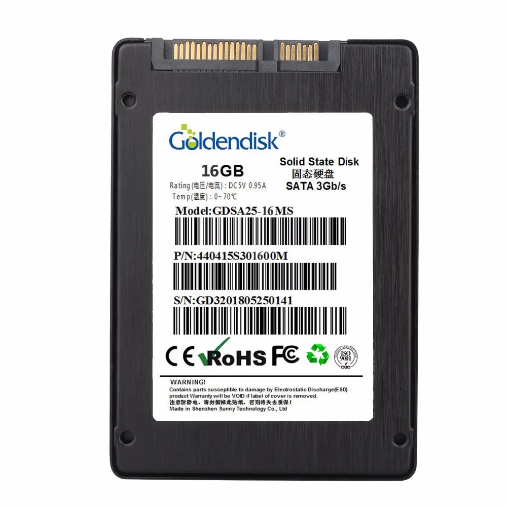 Goldendisk GD серийный 2,5 ''SATA SSD 16 ГБ 3 ГБ/сек. NAND MLC Твердотельный жесткий диск SATA II 3 ГБ/сек. все в одном системном диске