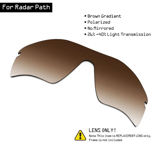 Brown Gradient Tint SmartVLT поляризованные солнцезащитные очки замена линз для Оукли Радар Путь-коричневые очки без оправы - Цвет линз: Brown Gradient Tint
