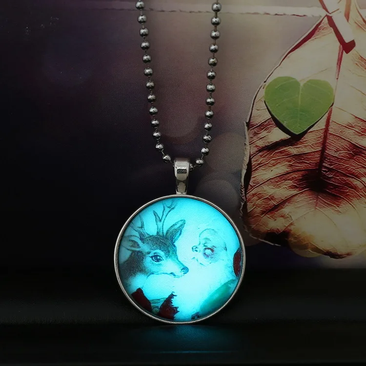 santa claus led night lighted glass cabochon christmas necklace pendants beads reindeer necklaces children gift winter jewelry in pendant necklaces from - Lighted Christmas Necklace santa claus led night lighted glass cabochon christmas necklace pendants beads reindeer necklaces children gift winter jewelry in pendant necklaces from - Lighted Christmas Necklace