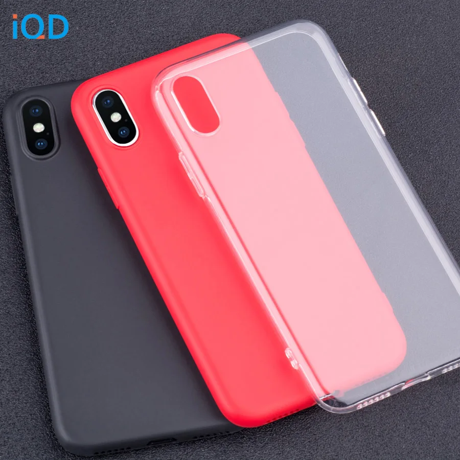 

IQD for iPhone X 8 7 6s 6 Plus Case Clear Slim Fit Soft TPU Protective Transparent Bumper Cover for iphone se 5 5s xs max xr x