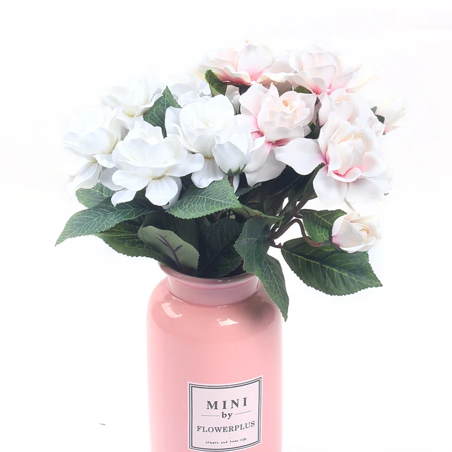 Magnólia 1 Gardênia Bouquet Vintage Arranjo de Flor De Seda Artificial