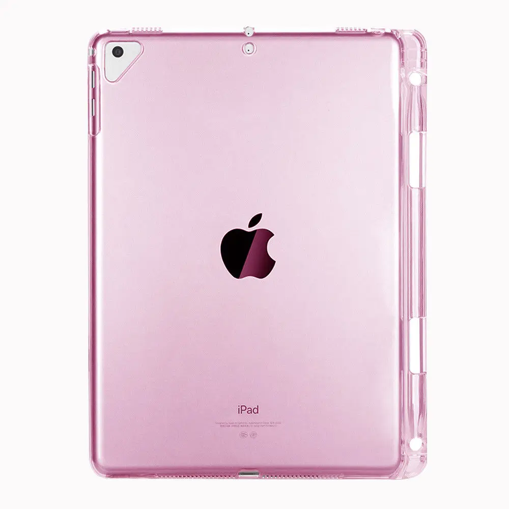 Silicon-Case-For-iPad-5-6-Air-1-2-Back-Cover-With-Pencil-Slot-Clear-Transparent (3)