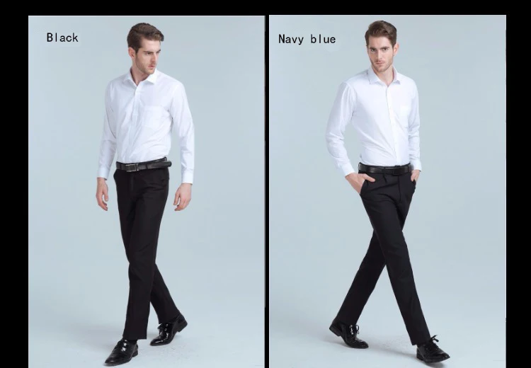 Мужские тонкие формальные черные Костюмные брюки, не Гладильные деловые модные однотонные брюки, мужские высококачественные тонкие брюки для отдыха
