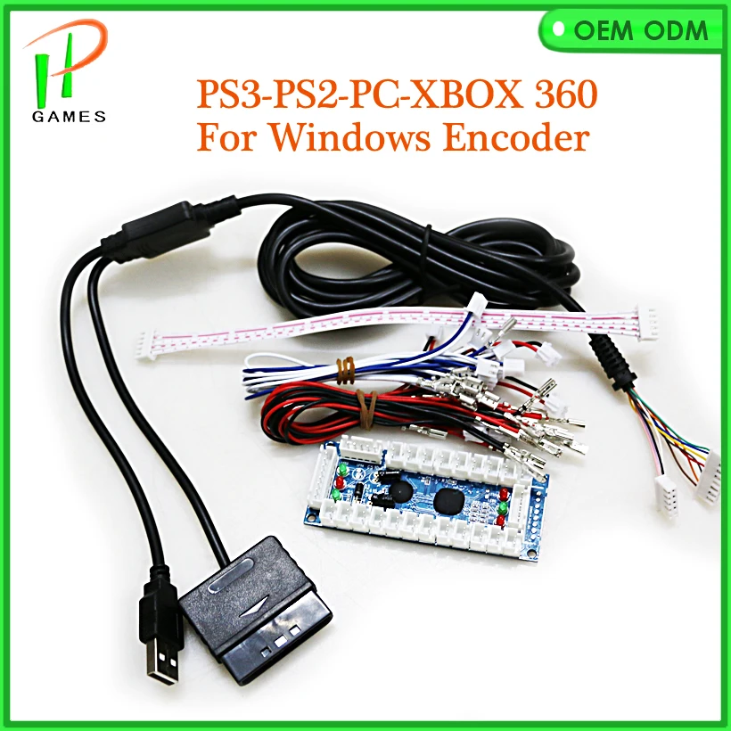 Аркадный USB энкодер Play Station PC PS2 PS3 Джойстик для аркадных контроллеров 2Pin Rocker+ Sanwa кнопочный кабель