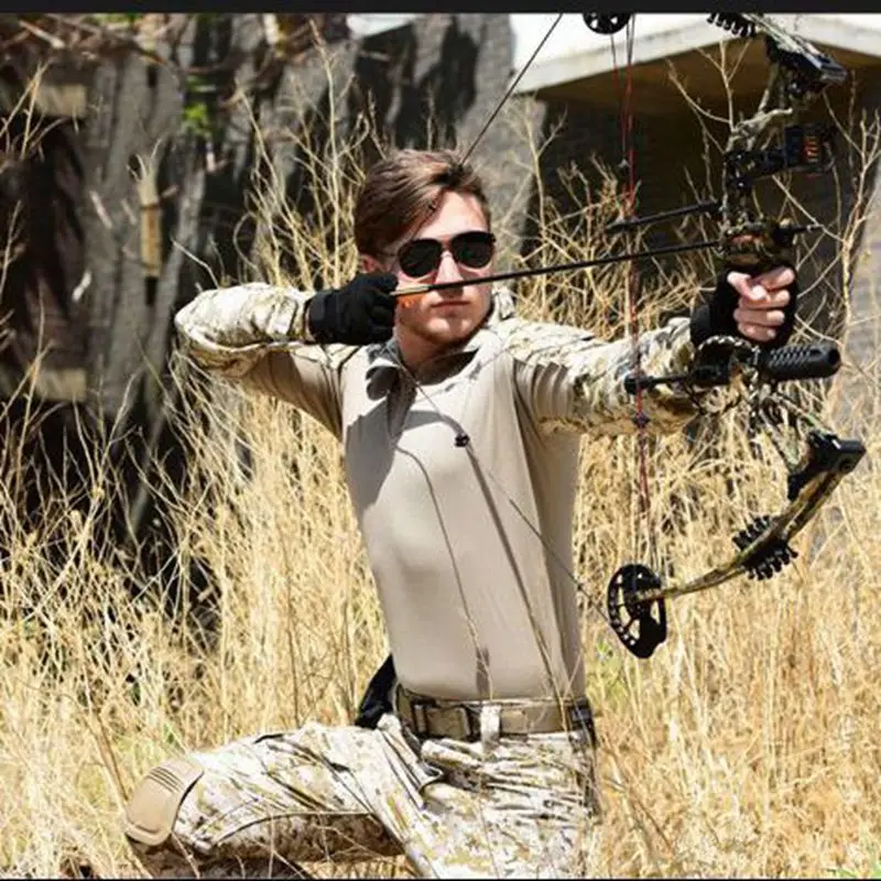 

Tactical Camouflage Military Uniform Hunting Clothes Suit Men US Army clothes Military Combat Shirt+ Camouflage Pants Knee Pads