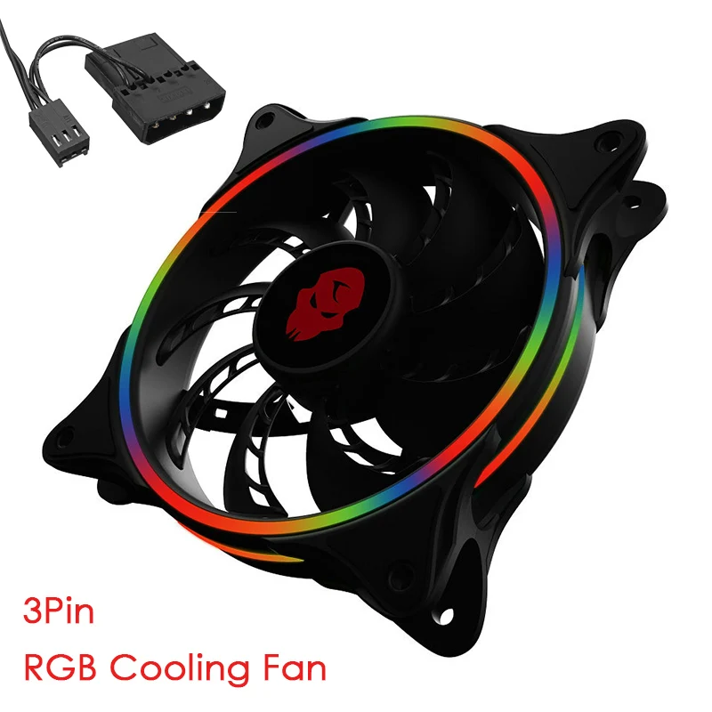 1/4/6pcs RGB CPU Cooling Fans 120mm 3 Pin CPU Cooler 12V DC Silent Radiator Heat Sinks PC Air Fan for Intel LGA 775/1155 AMD CPU