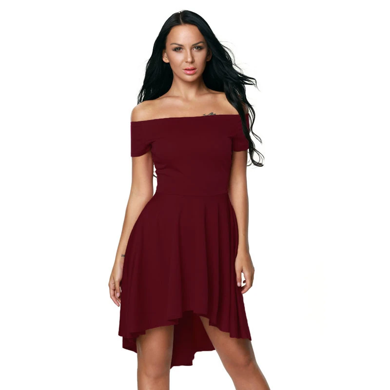 ropa verano vestido atractivo elegante 2017 del hombro hermoso desigual Curto 8 colores|vestido curto|sexy dressparty dresses - AliExpress