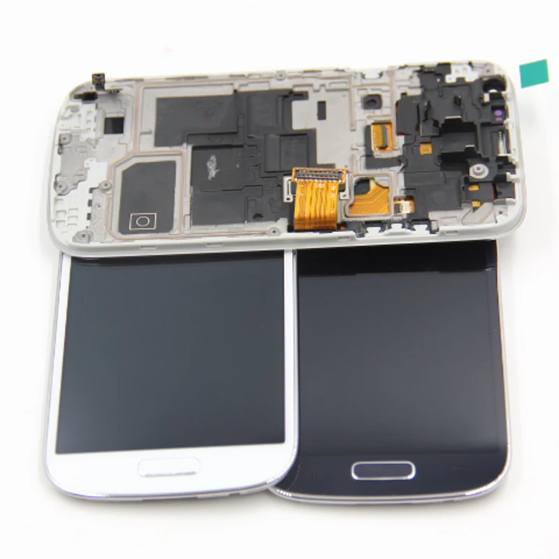 Запасные части с рамкой для samsung Galaxy S4 mini i9190 i9195 i9192 ЖК дисплей + 100% хорошо работает