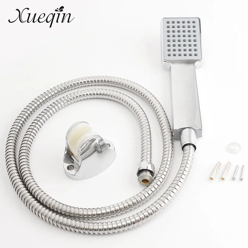 Buy Xueqin ABS Square Handheld Shower Head +Holder+1.5M Stainless Steel Hose