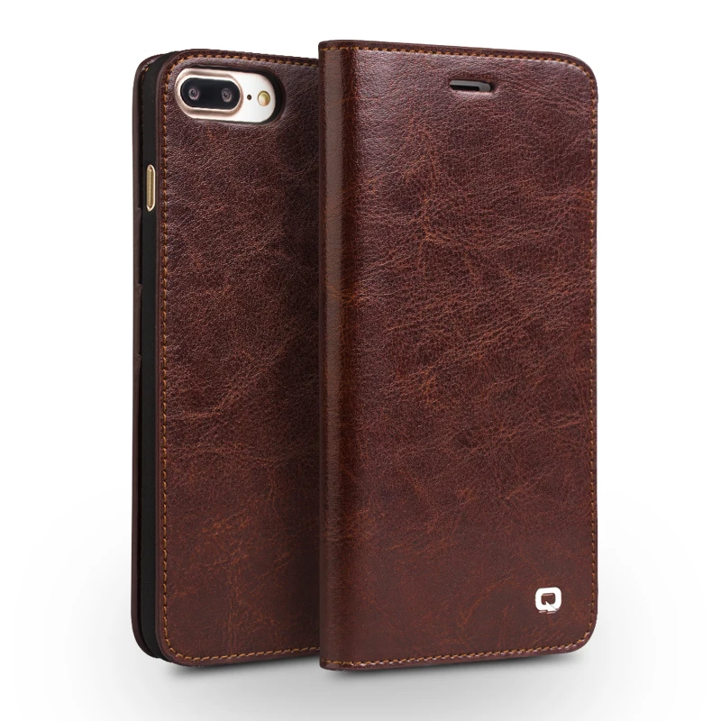 QIALINO Genuine Leather Flip Case for iPhone8 Luxury Ultra Slim Card