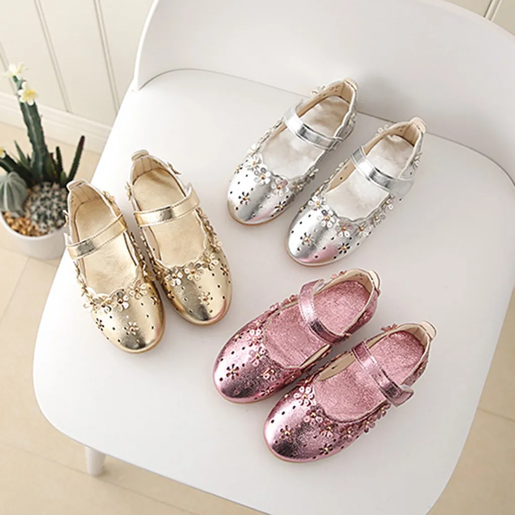 

Children Infant Kids Baby Girls Flower Hollow Princess Single Casual Shoes