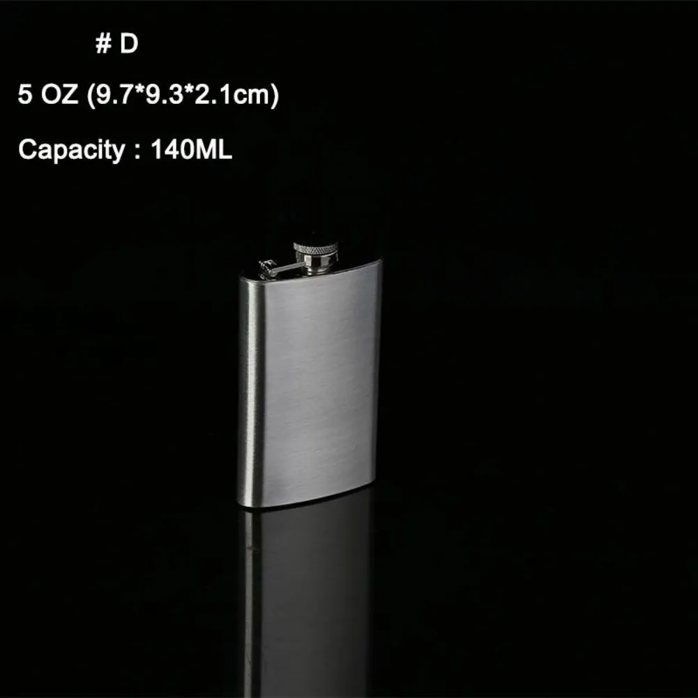 Portable 1/3/4/5/6/8/9/10oz Stainless Steel Wine Pot Hip Liquor Whiskey Alcohol Flask Cap and Funnel Hip Flask - Цвет: D