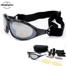 Military Tactical Glasses UV Sunglasses 4 Lens Eyewear Paintball Glasses Cycling Hiking Sport Sunglasses Safety Military Glasses