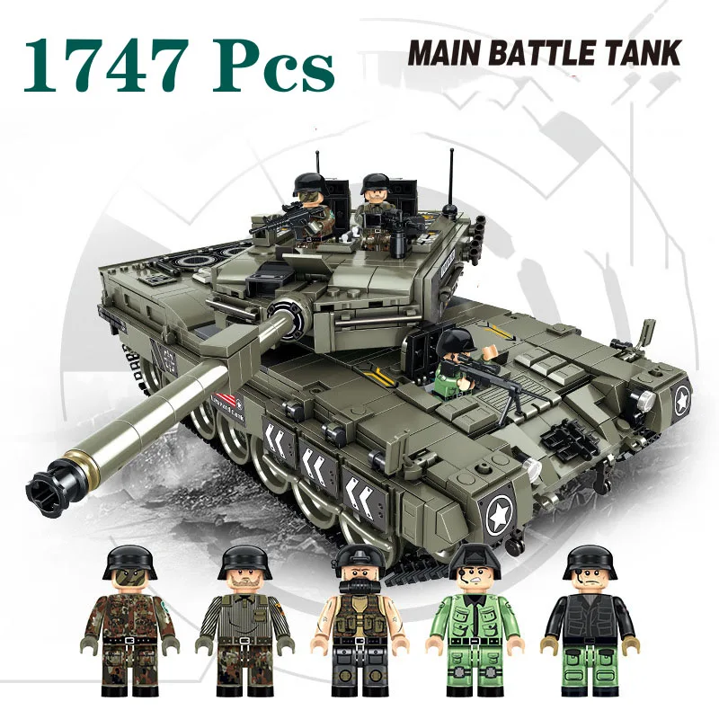 Военная серия Leopard 2 Основной боевой танк модель солдат Мини DIY фигурки