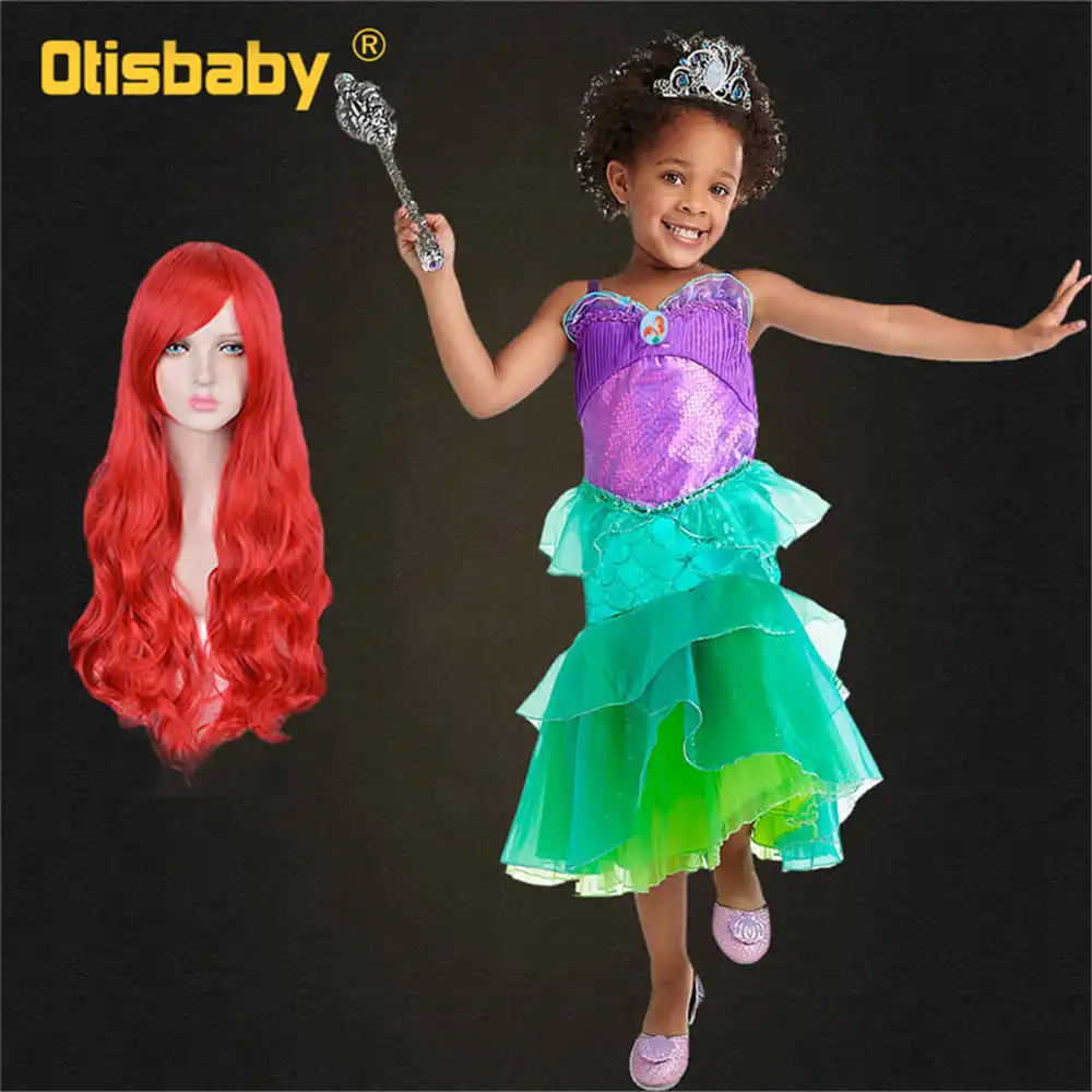 Boutique La Sirenita Navidad Ariel Vestido Cumpleanos Nina Fantasia Sirena Ninos Vestido Floral Vestido De Noche Trompeta Para Ninos Aliexpress