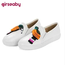 Girseaby/Женская обувь на плоской подошве; лоферы на платформе; Женская Блестящая обувь в виде животных; обувь из мягкой кожи; размер 43; обувь на плоской подошве; sapatos bota; B171f