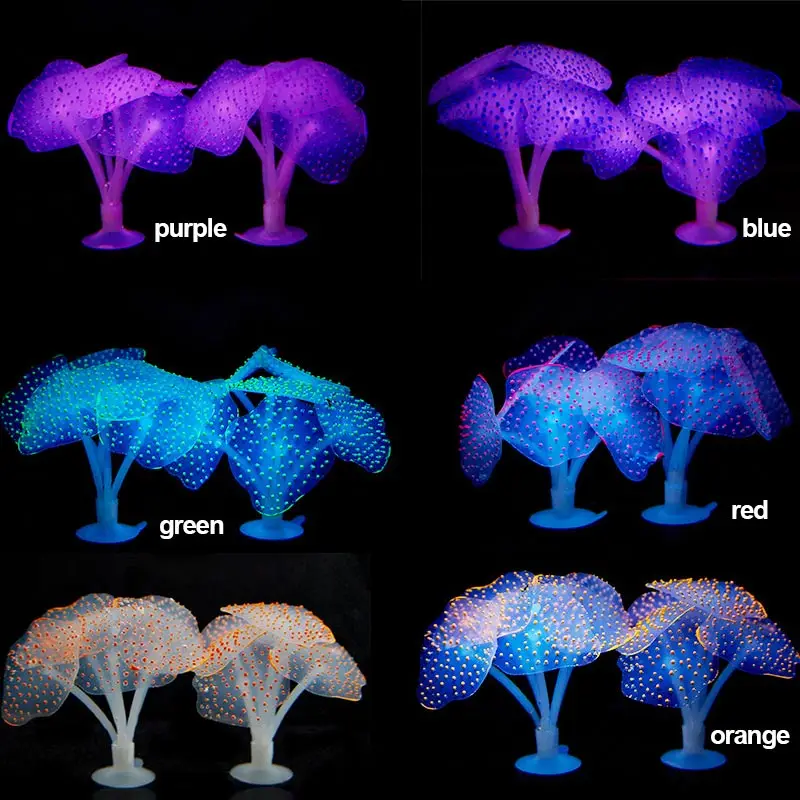 

Hot Fish Tank Glowing Artificial Jellyfishes Silicone Simulated Aquatic Plants Fluorescent Vivid Jellyfish Aquarium Decor JU12