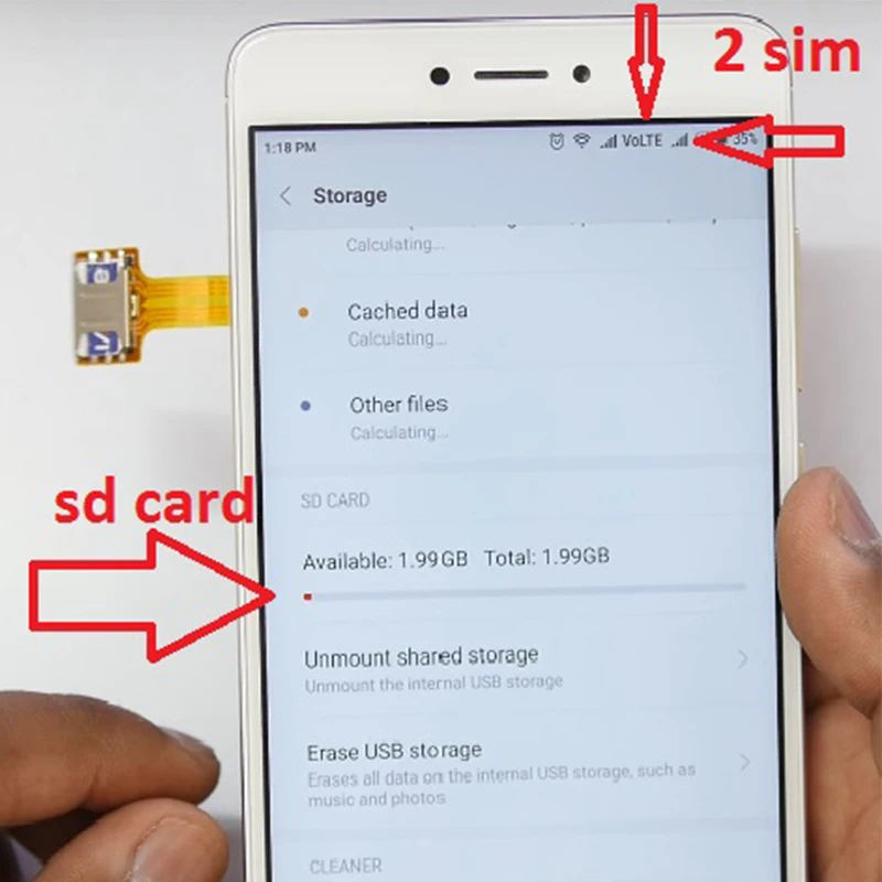 Powstro двойной адаптер для MicroSD Micro SIM карты гибридный двойной для Android Extender 2 Micro Расширение адаптер