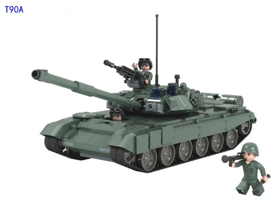 AIBOULLY, новинка, 456 шт., военная Боевая, модель танка, игрушки, Россия, T90A, морской герой, строительные блоки, собранные мини-игрушки