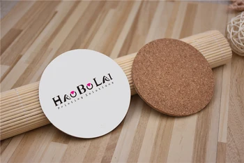 

hbl-print.com coaster cork coaster printing full color LOGO square/round shape free shipment small MOQ start from 100pcs/kind