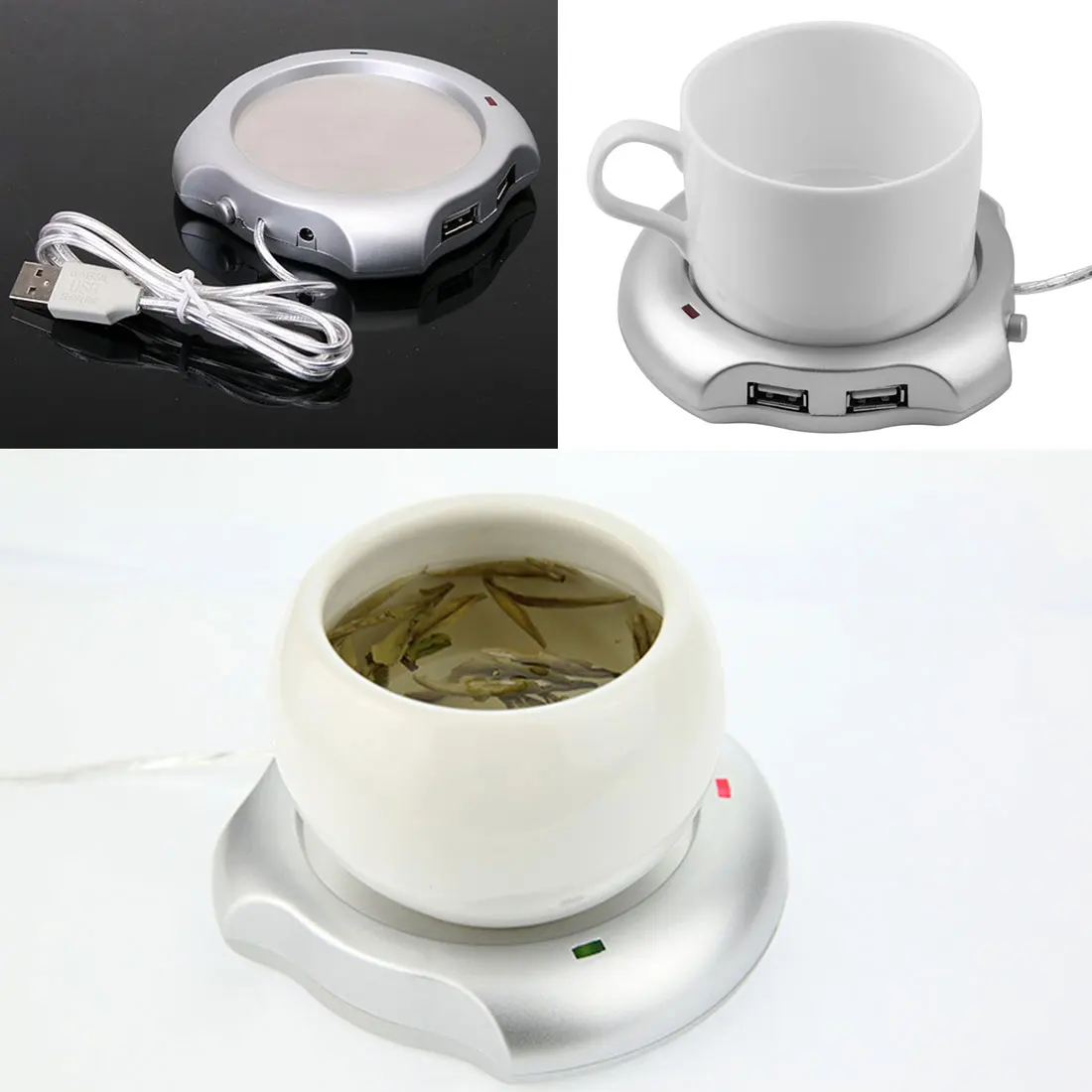 Portable USB Electric Cup Tea Coffee Beverage Mug Warmer Heater Pad