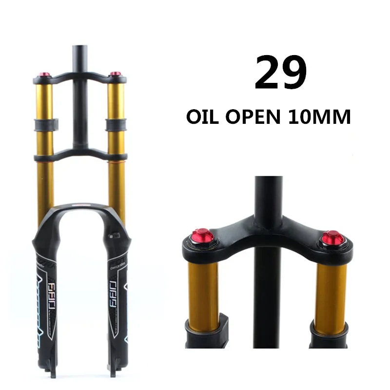 29 OIL OPEN HIMALO Велосипедная вилка 26/27. 5/29er MTB подвесная пневматическая вилка из магниевого сплава с двойным плечевым воздушным масляным замком прямая вилка для спуска - Цвет: 29 OIL OPEN
