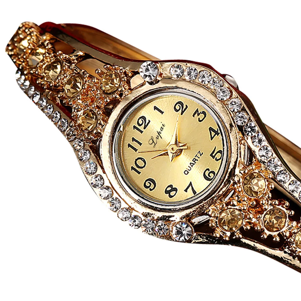 LVPAI модные роскошные часы золотой браслет часы женщина цветок классический драгоценный камень сплав часы Новые кварцевые часы горячая распродажа#5/22