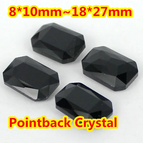 

Jet Black Color Rectangle Octagon Crystal Fancy Stone 8*10mm,10*14mm,13*18mm,18*25mm,18*27mm For Jewelry Making,Garment Use