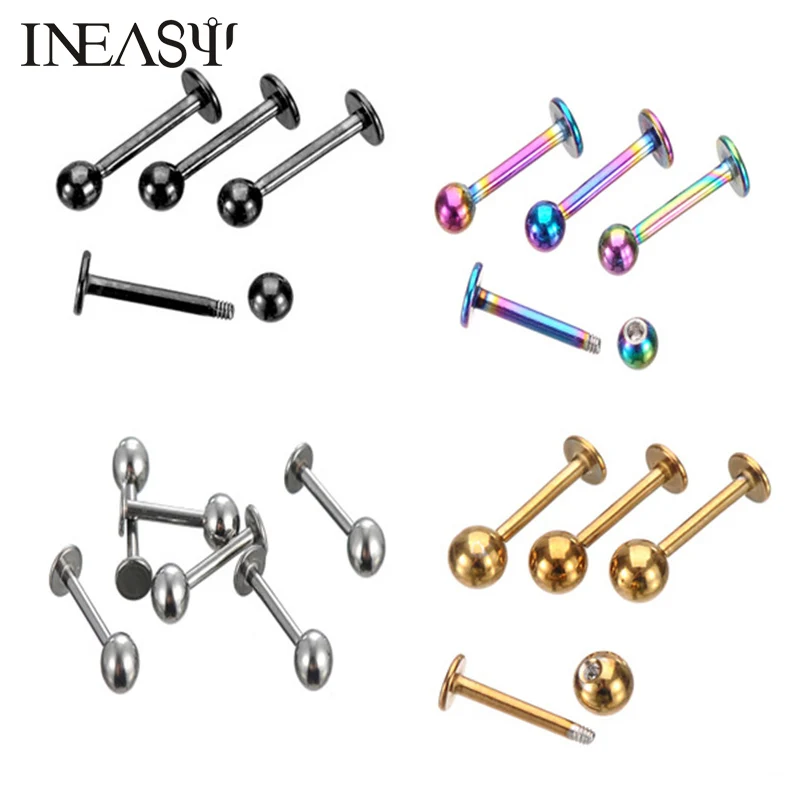 

3Pcs/Lot Lip Piercing Ball Women Lip Rings Stud Tragus Stainless Steel Punk Fashion Titanium Steel Puncture Pircing Lip