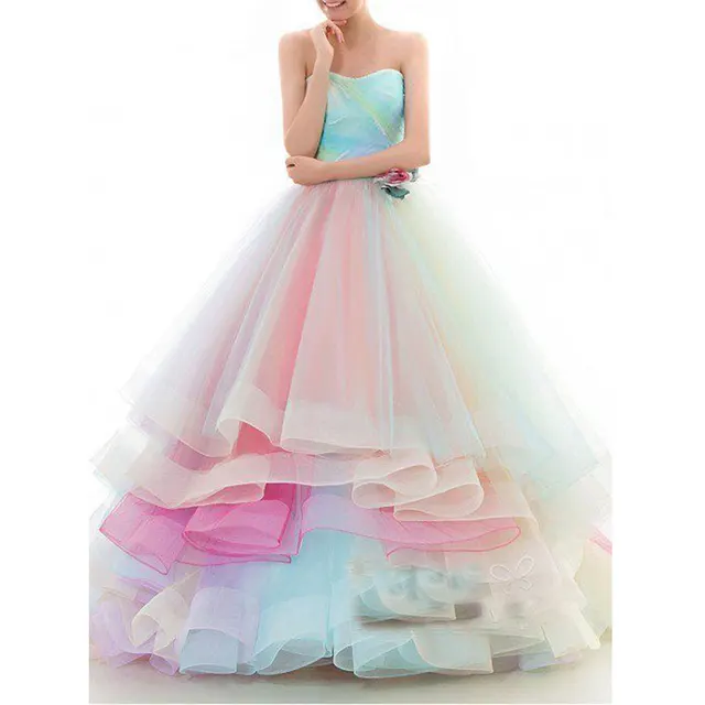 rainbow prom dress