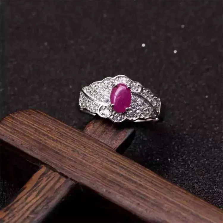 KJJEAXCMY fine jewelry 925 чистого серебра, инкрустированные с натуральный рубин женские персонализированные ювелирные изделия кольца простой и