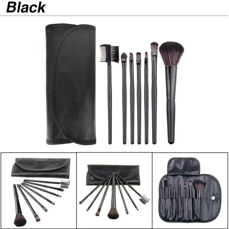 Colorido em pu Cabelo Sintético Profissional Peixe Especial Punho Plástico Cosmetic Make up Brush Kit Makeup Brushes Grupo Bolsa 7 Pcs 4 7 pcs cabelo sintético profissional peixe especial