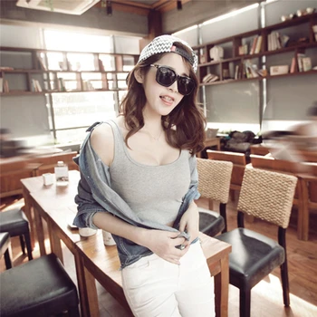 

Sexy Women Plain Camisole U-neck Vest Stretchable Midriff-baring Backless Tank Tops New