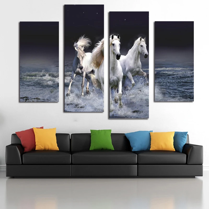 

DIY White Horse Running Diamond Embroidery Painting Landscape Mosaic Cross Stitich Diamond Picture Full Drill Round Diamond