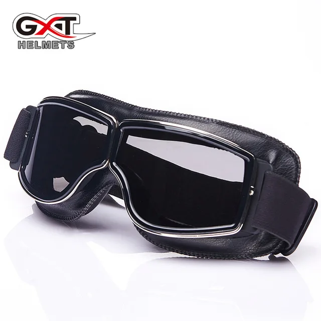 VOSS new cool vintage motorcycle leather goggles  motorcycle goggles cruiser goggles Punk ATV bike glasses 4 color goggles