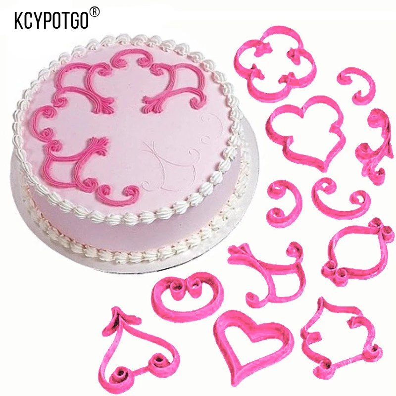 

12 PCS/set Cake decoration mold/ Very nice European-style decorative pattern cake surface cutting mold
