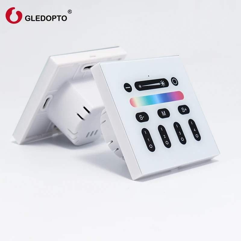 

GLEDOPTO RF wireless smart 4 zone touch panel wall remote rgbw control rgbw dimmable spots, garden lights, smart light bulbs le