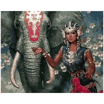 

Elephant Animal and beauty Painting picture By Number Digital Picture Coloring by hand Unique Gift room decor Home Decoration