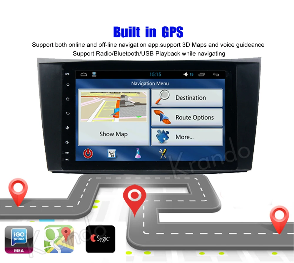 krando android car radio gps for benz W211 navigation multimedia system&nbsp; (10)
