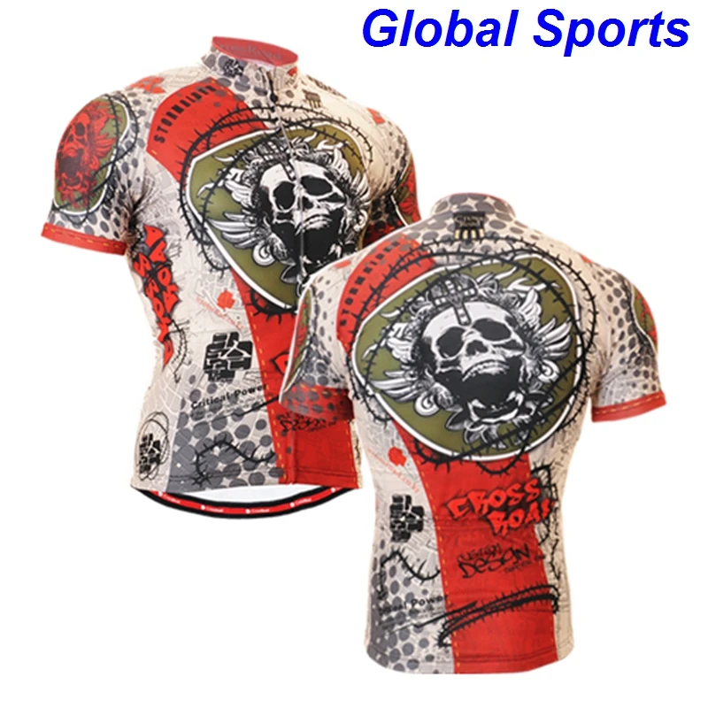 

2017 road bike jersey short sleeve cycling jerseys shirts breathable multi functional bike jerseys with skull printed size s-3xl