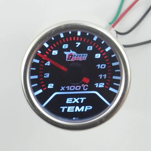 Universal 2&quot 52mm Car Exhaust Gas Gauge Meter White Shell 12V LED Digital Ext Temp Clock Styling Auto | Автомобили и