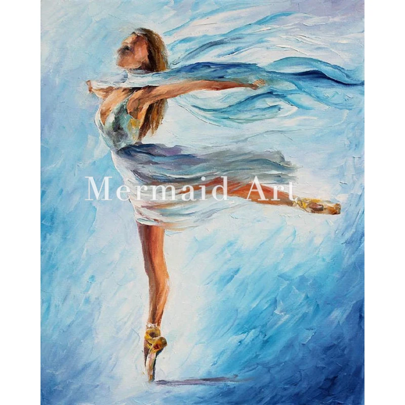 

Hand Painted The Sky Dance Oil Painting On Canvas For Abstract Thick Palette Knife Painting Living Room Decor Artwork Fine Art
