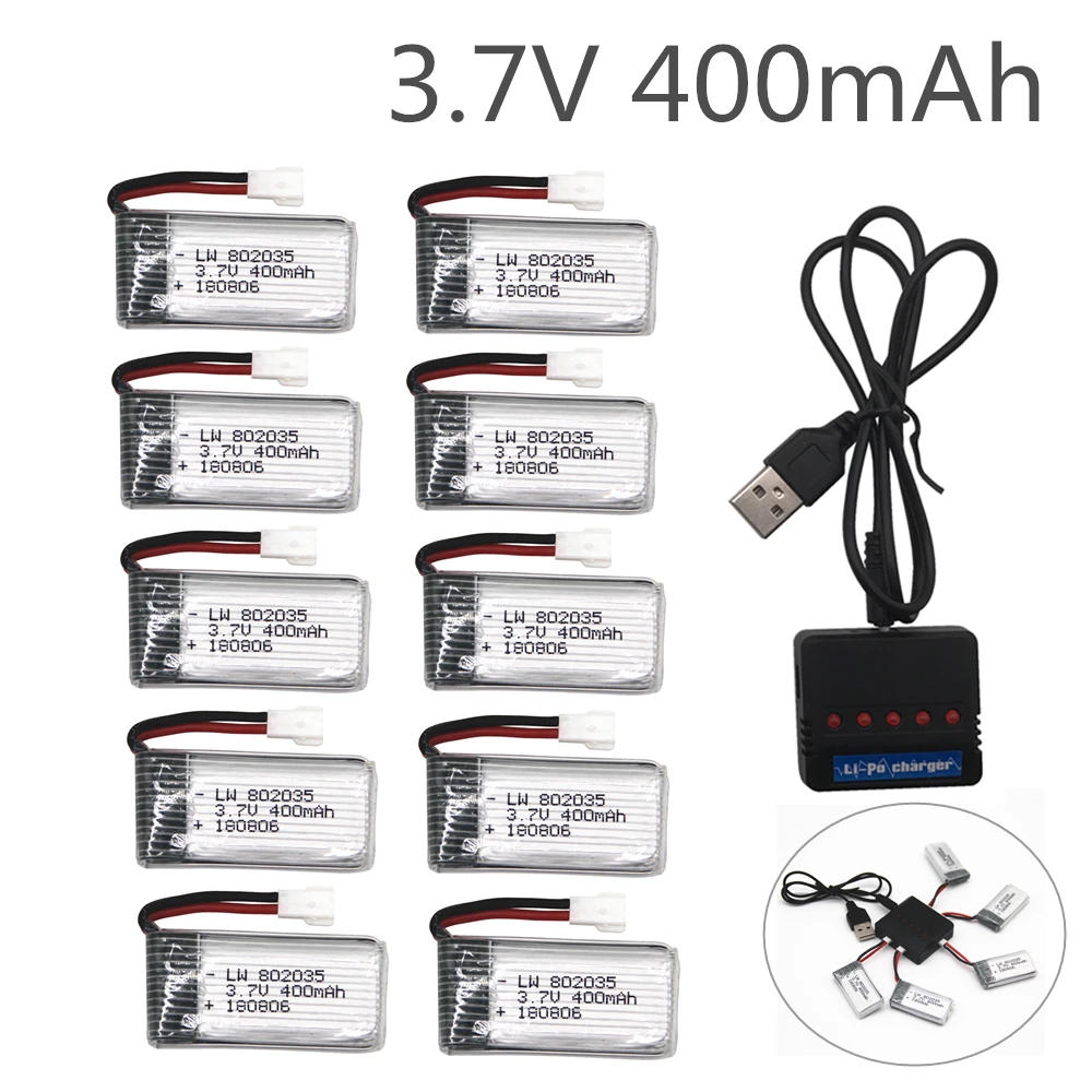 3,7 V 400mAh 3,7 V 30C Lipo Батарея и 4in1 Батарея зарядным устройством для H107 H31 KY101 E33C E33 U816A V252 H6C Квадрокоптер с дистанционным управлением Drone