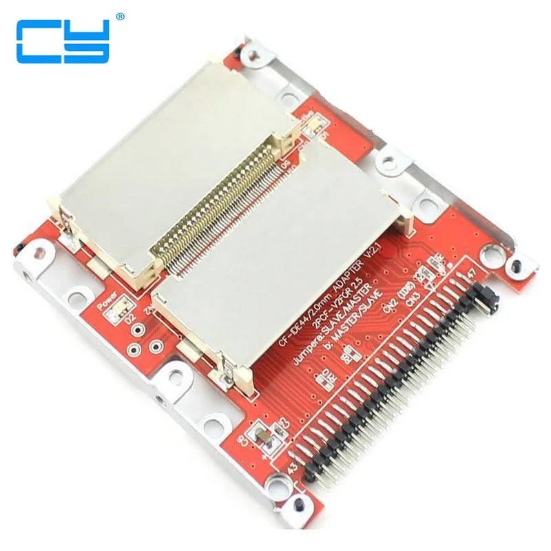 

Dual CF Compact Flash de 2.5 "44 pinos IDE SSD Hard Disk Drive HDD Adapter Plug Frete Gratis