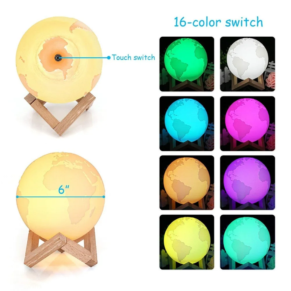 3D طباعة مصباح قمري 2 الألوان تغيير اللمس التبديل نوم خزانة Usb Led ليلة ضوء المنزل 3d القمرية مصباح قمري BB المتكلم 3D طباعة مصباح قمري 2 الألوان تغيير اللمس التبديل نوم خزانة Usb Led ليلة ضوء المنزل 3d القمرية مصباح قمري BB المتكلم