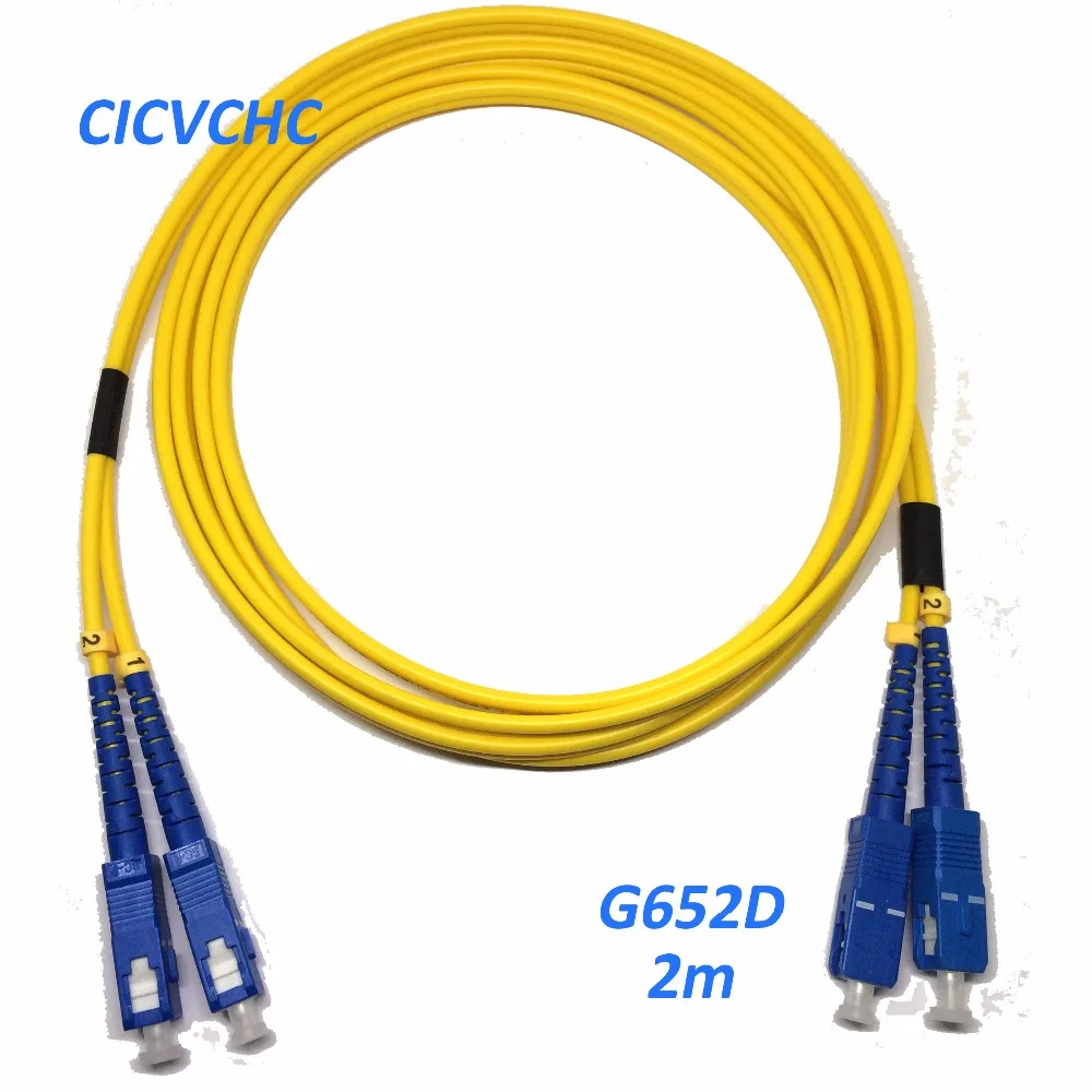 

10pcs Duplex-2SC/UPC-2SC/UPC-3.0mm-PVC-SM-Yellow-2m Optical Fiber Patchcord/Jumper