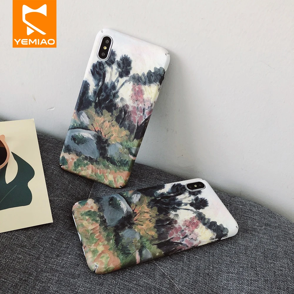 

Vintage Leaves Star Ink Painting Case for iPhone 8 7 6 6S Plus iphone8 Cover Luxury Hard PC Cases for iPhone XS MAX XR X Case