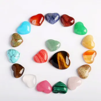

100PCS/lot Heart Jaspers/Carnelian/Agates/Quartz CAB Cabochon Beads For Jewellery Making Beads Ring Pendant DIY Beads Trinket