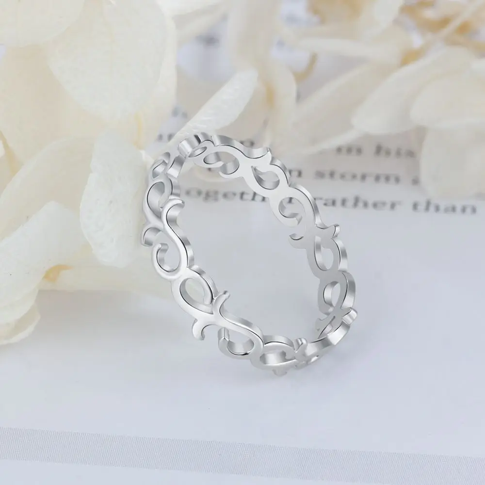 Fashion Promise 925 Sterling Silver Rings For Woman Classic Vine Flower Decoration Female Party Jewelry (Jewelora RI103509)
