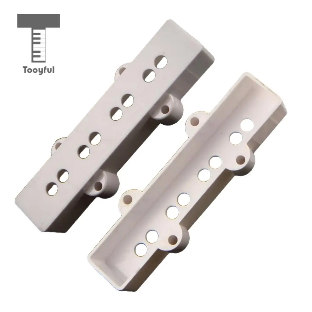 Tooyful 2pcs White Jazz Bass Pickup Covers Neck&Bridge for JB Style Bass Guitar Parts
